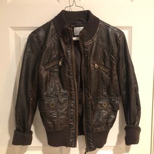 brown leather jacket!!